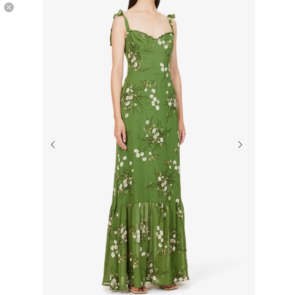 Reformation Jasen Floral Crepe Maxi Dress Size 10 Wedding Guest Smock In Lomita